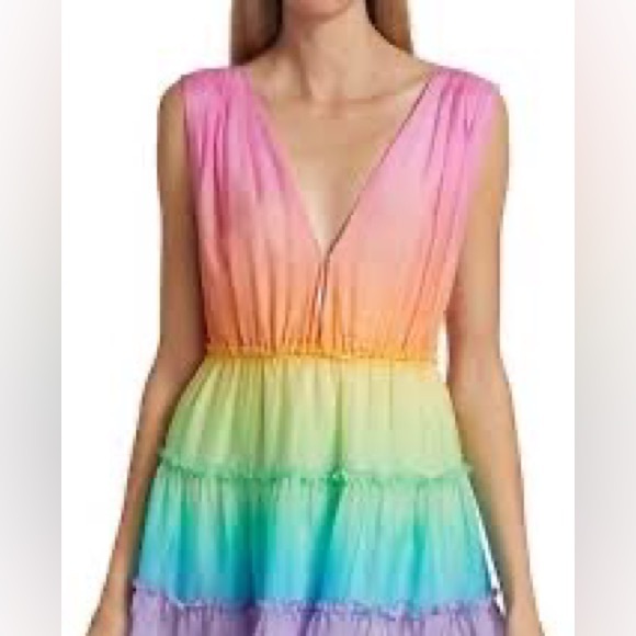 Cami NYC Egle Rainbow Silk Tiered Mini Dress XS - Picture 4 of 4